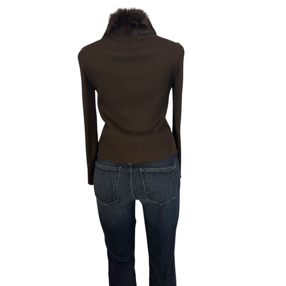 Vintage Escapade Suede Knit with Rabbit Fur Trim Jacket - Picture 8 of 9